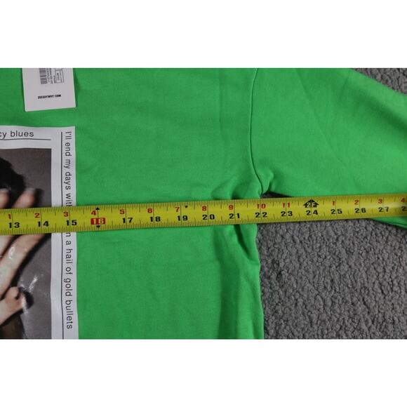 ZGY Zee Sweatshirt Oversized Womens Medium Green Crew Neck Graphic Print New - Picture 6 of 7